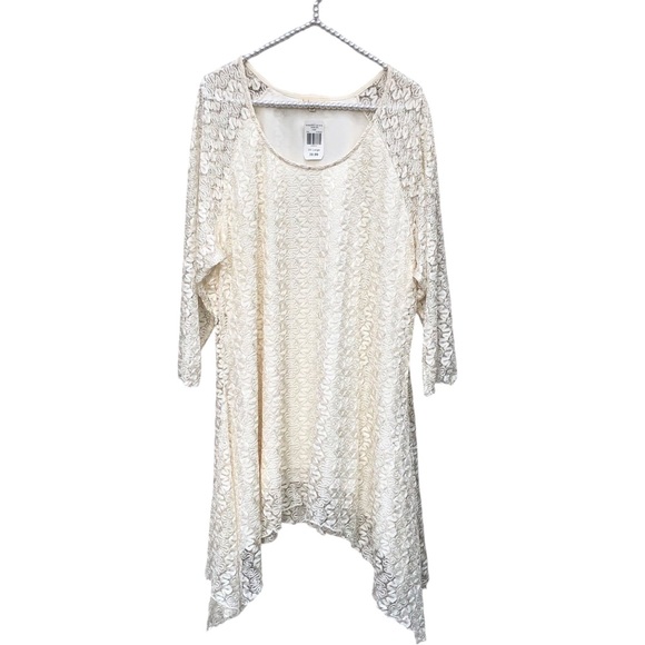 Indigo Soul Cream Colored Lace Top size 2X - Picture 3 of 7